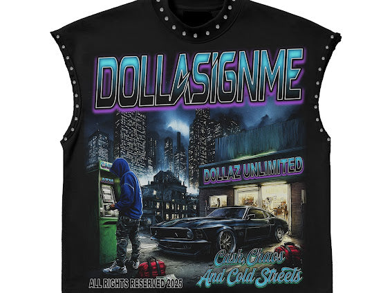 Rhinestone sleeveless tee